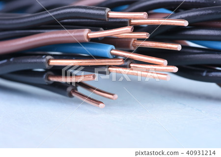 Group electric wires closeup 40931214