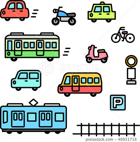 車的逗人喜愛的象集合 40931718