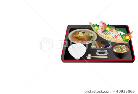 Boiled today's rice cooker and sea bream sashimi 40932066