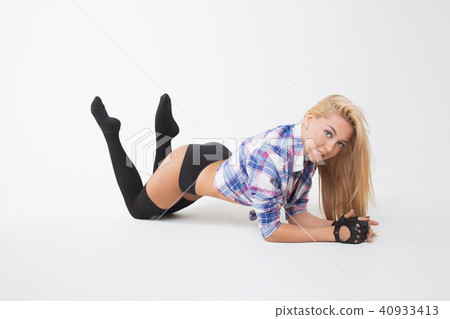 Beautiful women posing in underwear and stockings. 40933413