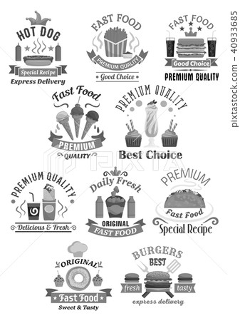 Fast food restaurant vector icons set Fast food restaurant vector icons set 40933685
