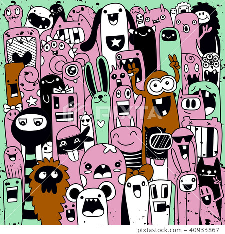 Funny monsters seamless pattern Funny monsters seamless pattern 40933867