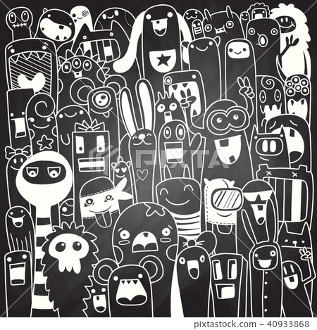Funny monsters seamless pattern  40933868