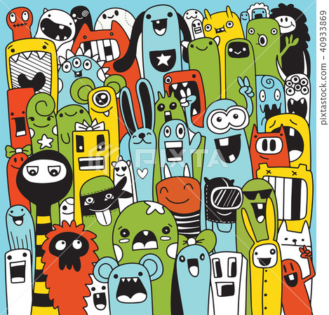 Funny monsters seamless pattern Funny monsters seamless pattern 40933869