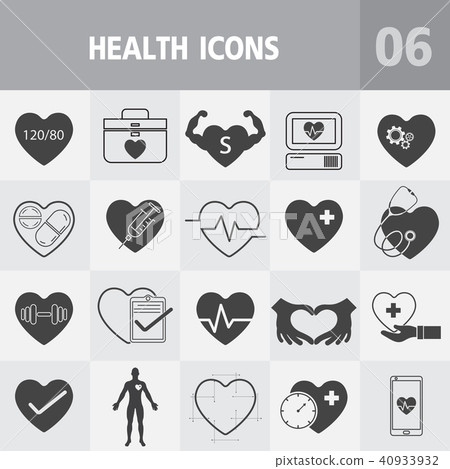 Heart icon,Health thin lines web icon set 40933932