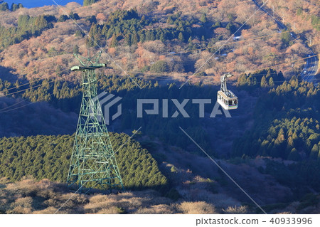 從箱根駒嶽山的冬天，箱根駒岳索道看到的箱根 40933996