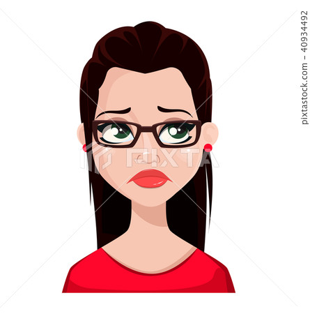 Face expression of beautiful brunette woman 40934492