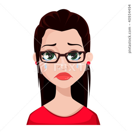 Face expression of beautiful brunette woman 40934494