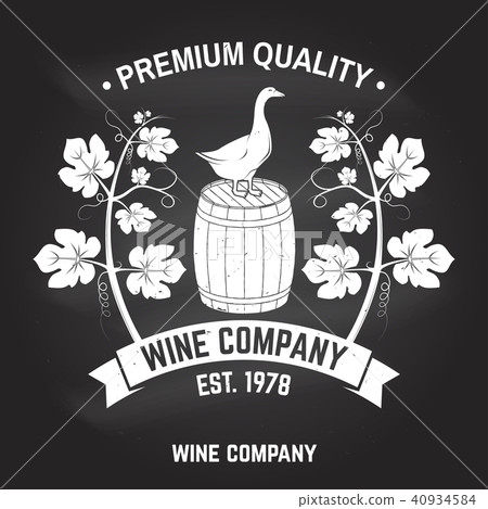 Winery badge, sign or label. Vector illustration. 40934584