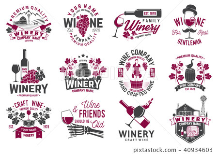 Set of winer company badge, sign or label. Vector illustration. 40934603