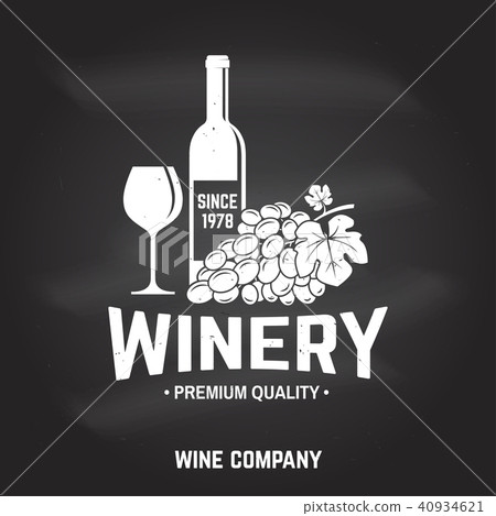 Winery badge, sign or label. Vector illustration. 40934621