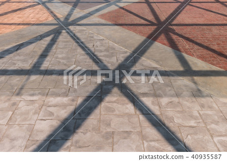 Abstract shadow on pavement floor Abstract shadow on pavement floor 40935587