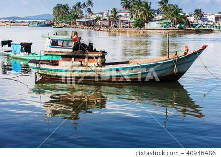 fishing boats in gulf of Phu Quoc island fishing boats in gulf of Phu Quoc island 40936486