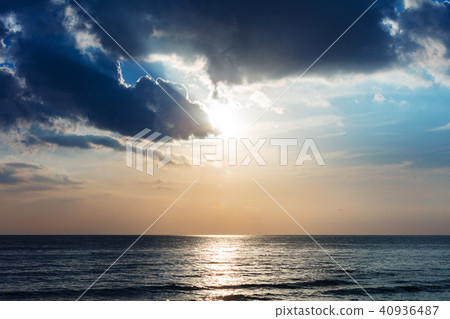 sunset over ocean and clouds sunset over ocean and clouds 40936487
