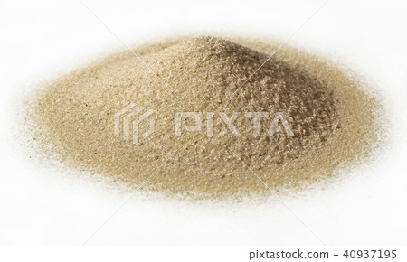 Heap of beach sand on white Heap of beach sand on white 40937195
