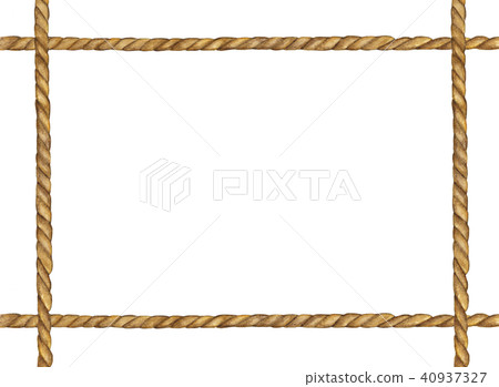 Watercolor painting of Brown Rope frame on white 40937327