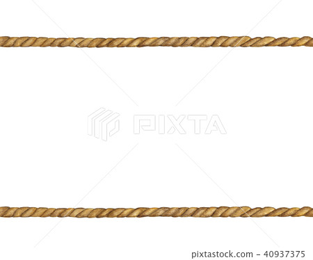 Watercolor painting of Brown Rope frame on white 40937375
