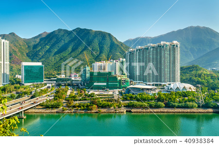 View of Tung Chung district of Hong Kong on Lantau Island View of Tung Chung district of Hong Kong on Lantau Island 40938384