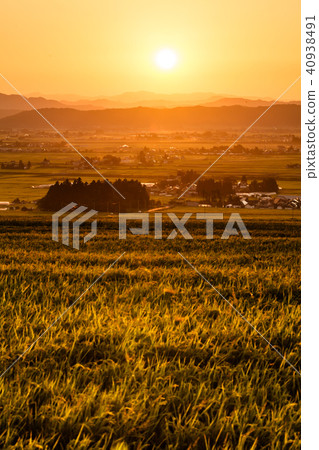 喜多方市日落 40938491