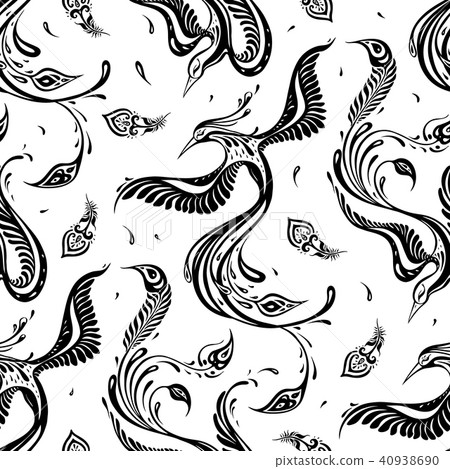 Beautiful peacock. Exotic bird Seamless pattern 40938690