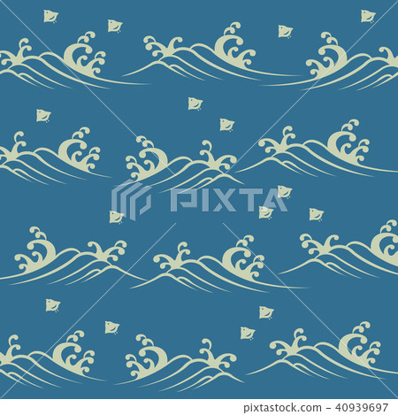 Japanese style of waves and staggers 40939697