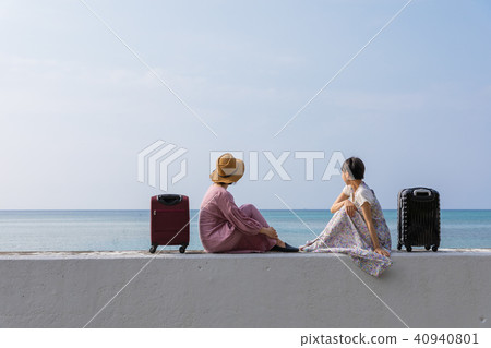 喜歡在沖繩旅行的年輕女子 40940801