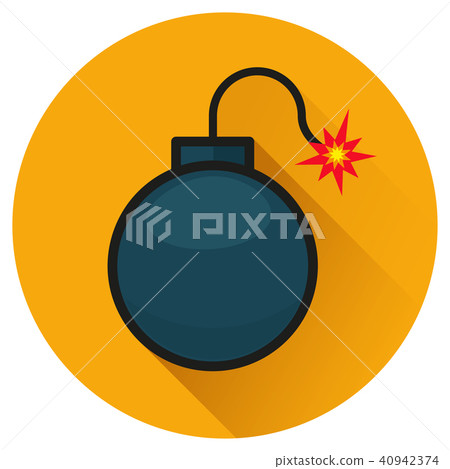 bomb circle orange flat icon bomb circle orange flat icon 40942374