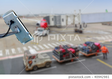 security CCTV camera with airport background security CCTV camera with airport background 40942981