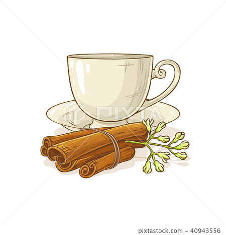 cinnamon tea illustration 40943556
