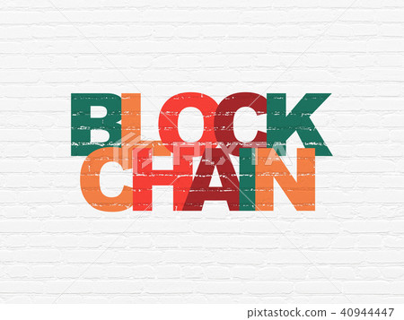 Currency concept: Blockchain on wall background Currency concept: Blockchain on wall background 40944447
