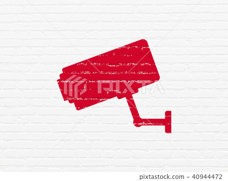 Privacy concept: Cctv Camera on wall background 40944472