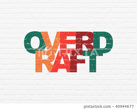 Business concept: Overdraft on wall background - Stock Illustration ...