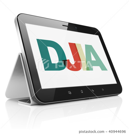 Stock market indexes concept: Tablet Computer with DJIA on display Stock market indexes concept: Tablet Computer with DJIA on display 40944696