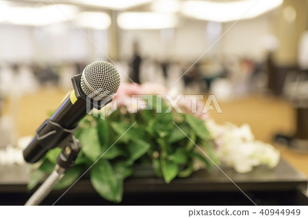 Microphone on blur conference seminar meeting room 40944949