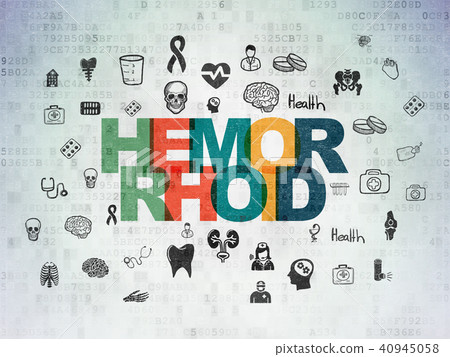 Healthcare concept: Hemorrhoid on Digital Data Paper background 40945058