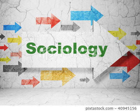 Education concept: arrow with Sociology on grunge wall background 40945156