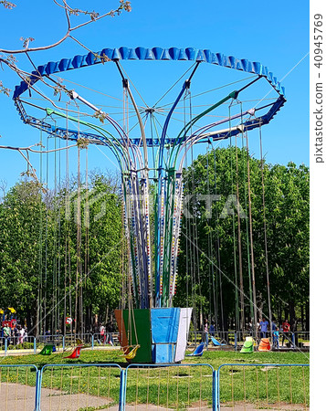 Old carousel as attractions in the city amusement park Old carousel as attractions in the city amusement park 40945769