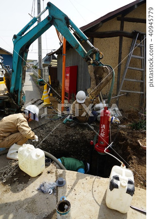 Construction site (fire hydrant laying construction work) Construction site (fire hydrant laying construction work) 40945779