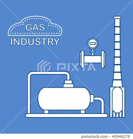 Gas processing plant Industrial gas meter. Gas processing plant Industrial gas meter. 40946278