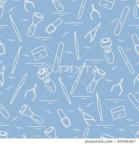 Seamless pattern with variety tools for manicure Seamless pattern with variety tools for manicure 40946467