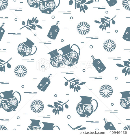 Cute seamless pattern with pitcher of sangria, 40946486