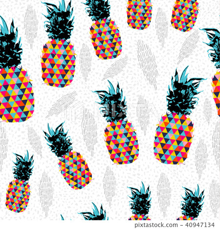 Pineapple summer color pattern background Pineapple summer color pattern background 40947134