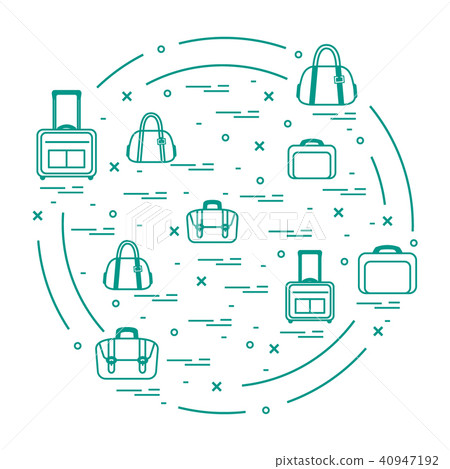 different bag and suitcases for travel arranged in 40947192