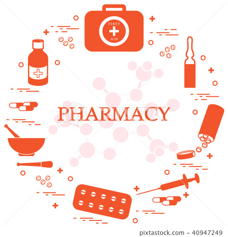 Set of various medical devices and drugs first aid 40947249