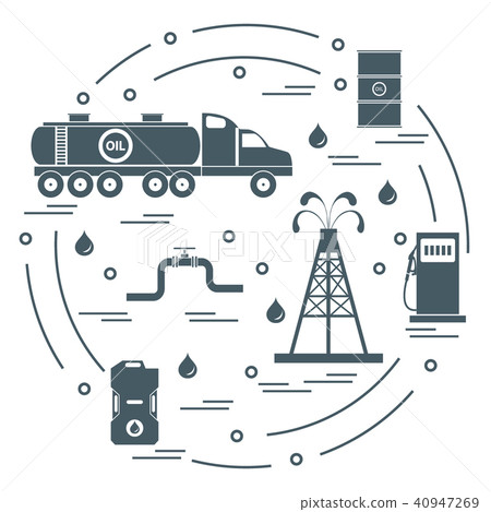 oil tanker, equipment for oil production, oil tanker, equipment for oil production, 40947269