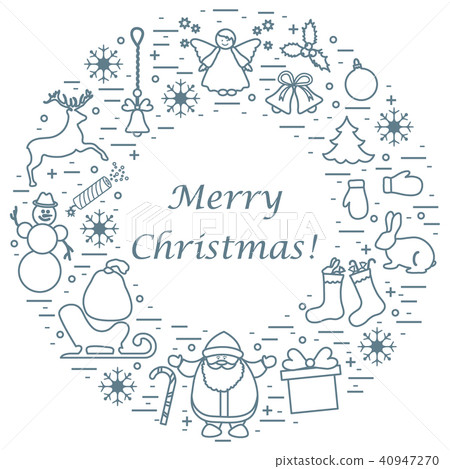 different new year and Christmas symbols arranged different new year and Christmas symbols arranged 40947270