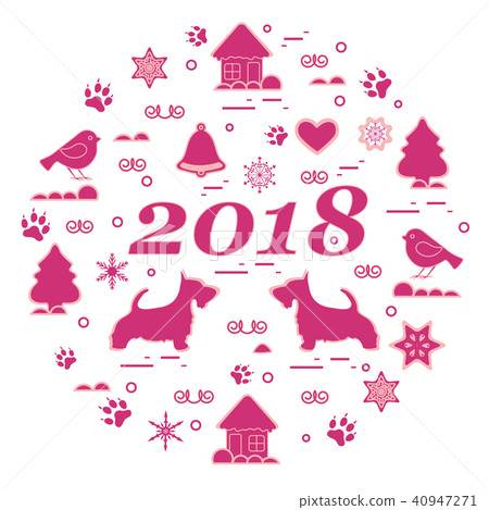 different new year and Christmas symbols arranged different new year and Christmas symbols arranged 40947271