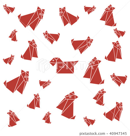 Set of origami paper dog Set of origami paper dog 40947345
