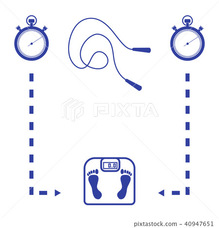Stylized icon of the with scales, two stopwatch, Stylized icon of the with scales, two stopwatch, 40947651