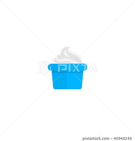 Yogurt in plastic cup isolated on white 40948248